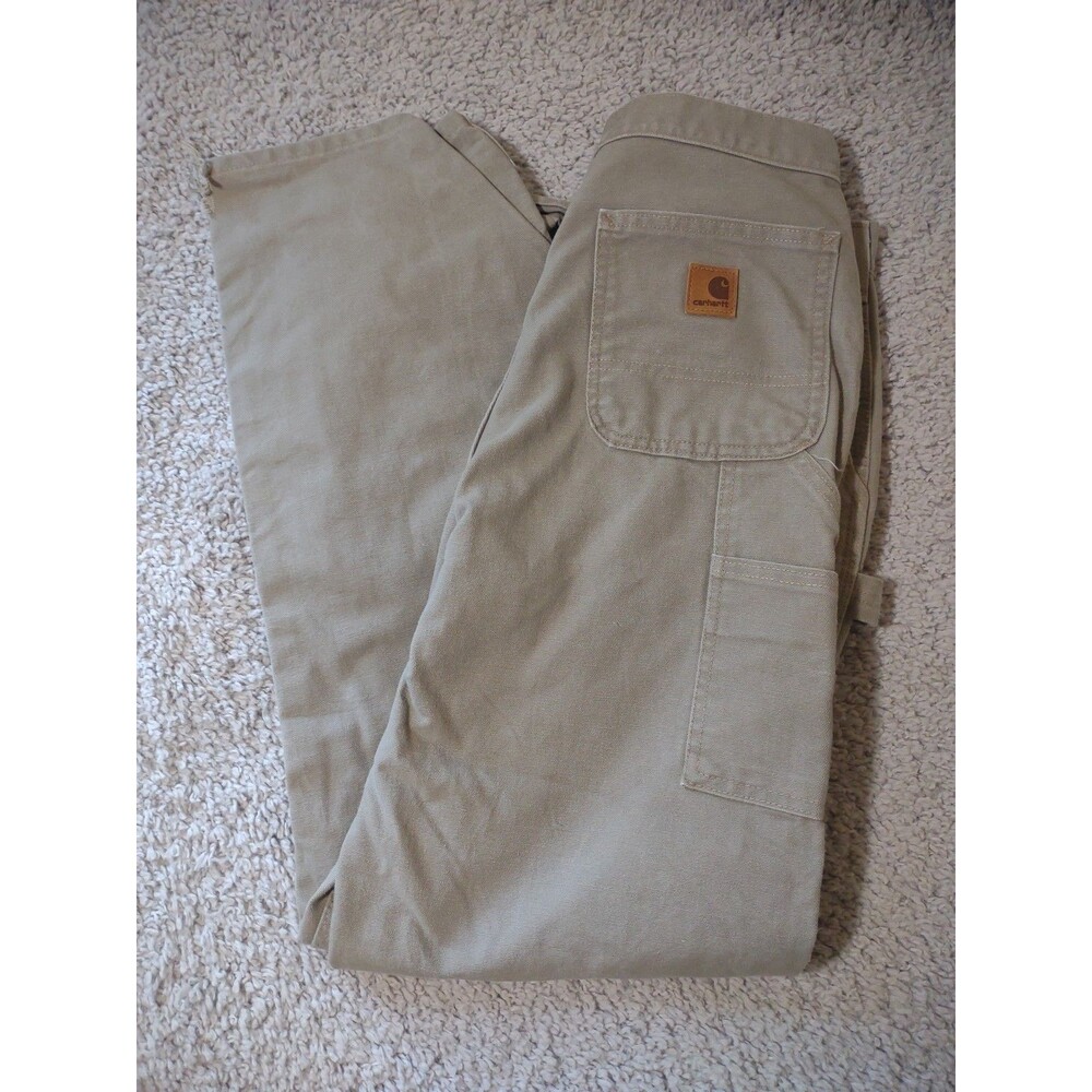Carhartt Carpenter Pants Mens 32x30 Grey Cotton Canvas Utility Dungarees